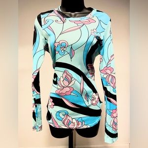 SOLD- UNAVAILABLE Pucci Style Graphic Mesh Top - by Karen Kane